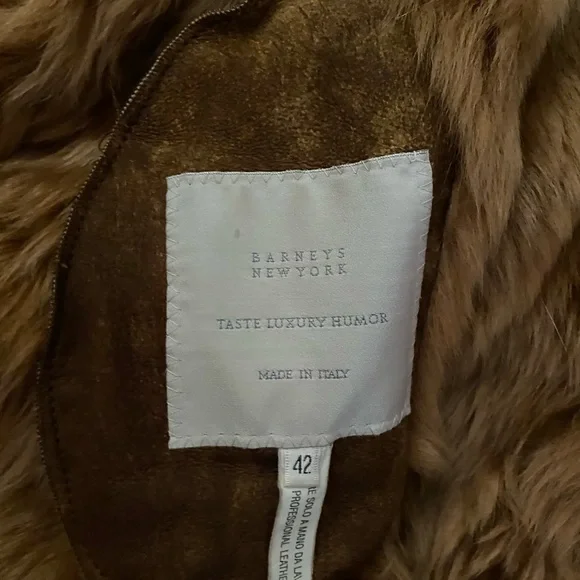 Afghan coat, real fur, Brown, - Picture 3 of 4
